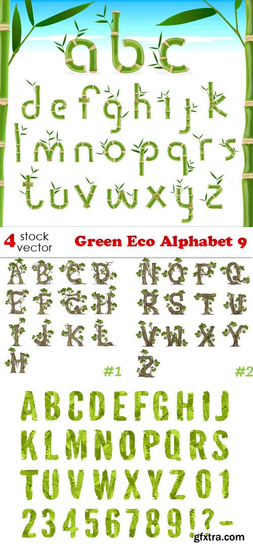 Vectors - Green Eco Alphabet 9