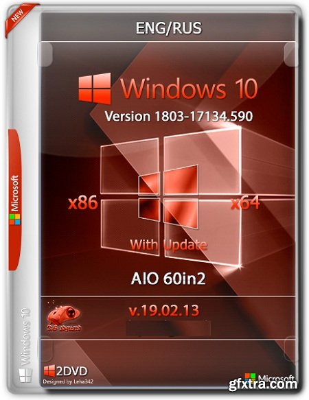 Windows 10 Redstone 4, Version 1803 17134.590 AIO 60in2 (x64) February 12, 2019