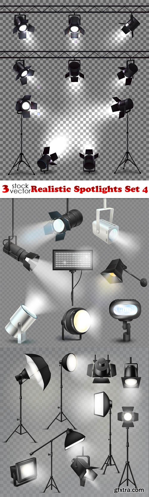 Vectors - Realistic Spotlights Set 4