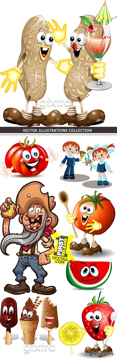 Cartoon amusing characters for children\'s illustrations collection