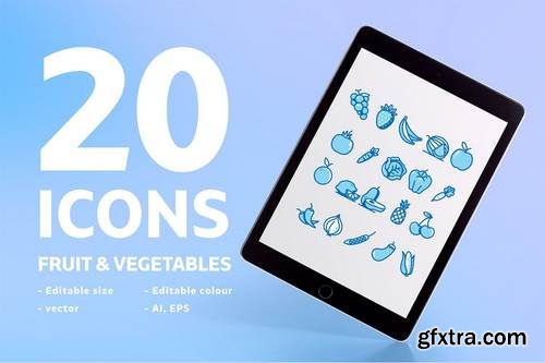 20 Icons Fruit & Vegetables