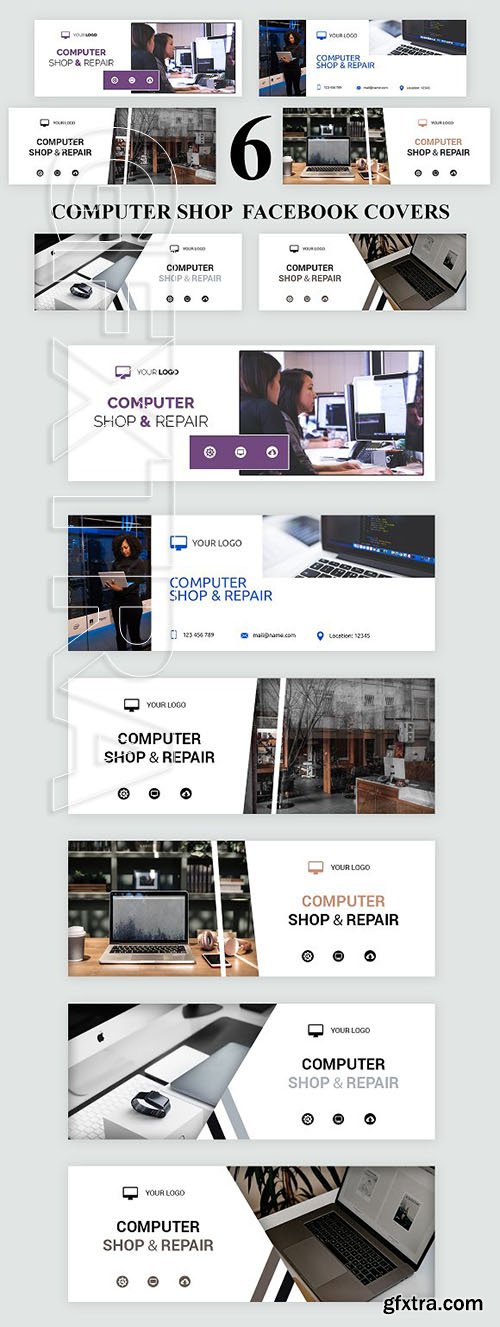 CreativeMarket - Computer Shop Facebook Covers - SK 3168666