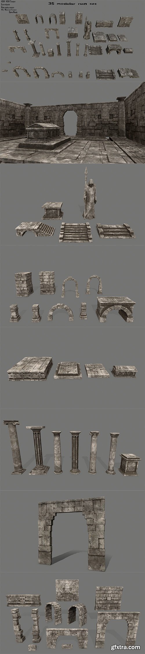 Cgtrader - ruin set 1 Low-poly 3D model
