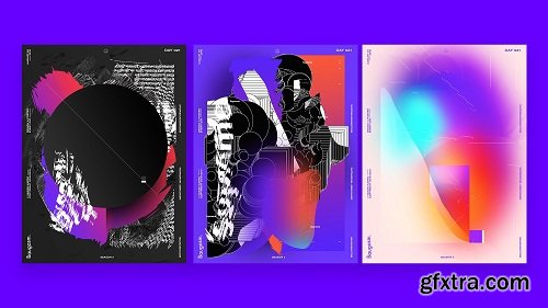 Baugasm Series #10 - Design 3 Different Abstract Posters in Adobe Photoshop and Illustrator