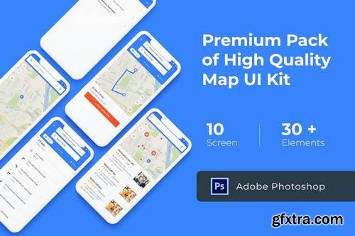 Map & Navigation UI KIT for Photoshop and Sketch