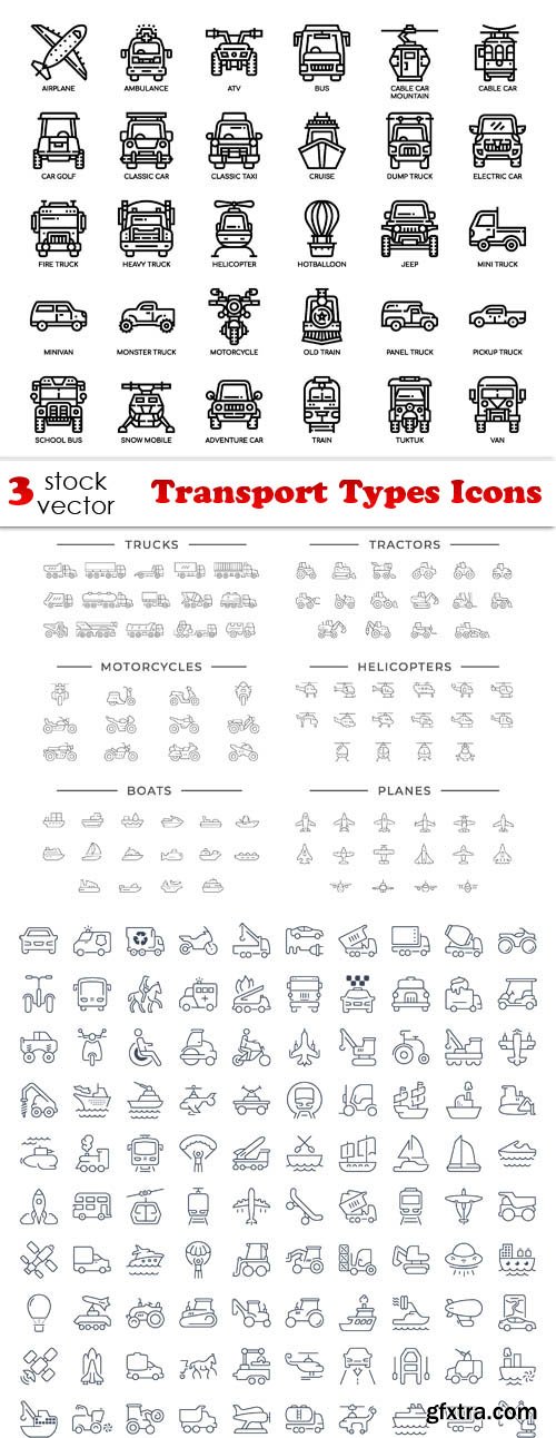 Vectors - Transport Types Icons