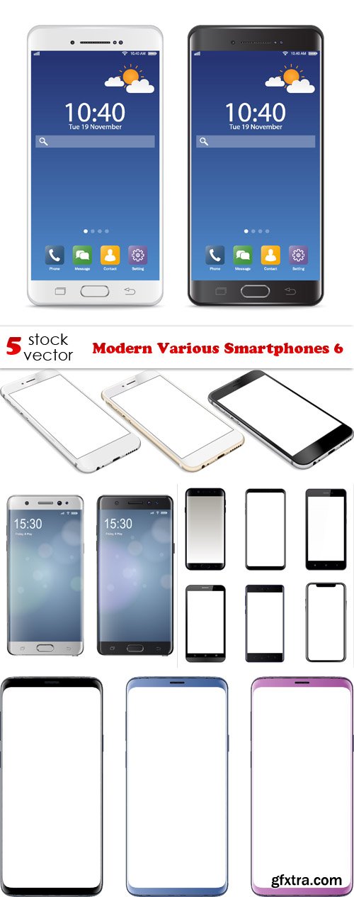 Vectors - Modern Various Smartphones 6