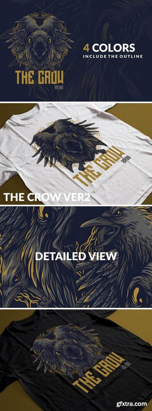 The Crow Ver 2 T-Shirt Design Template