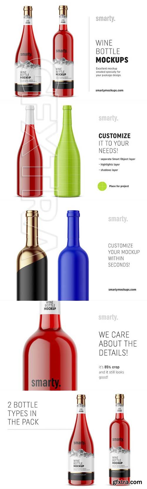CreativeMarket - Red wine bottle mockups 3342906
