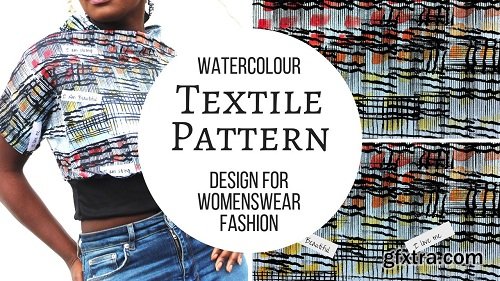 Watercolor Textile Pattern Design For Womenswear Fashion Design