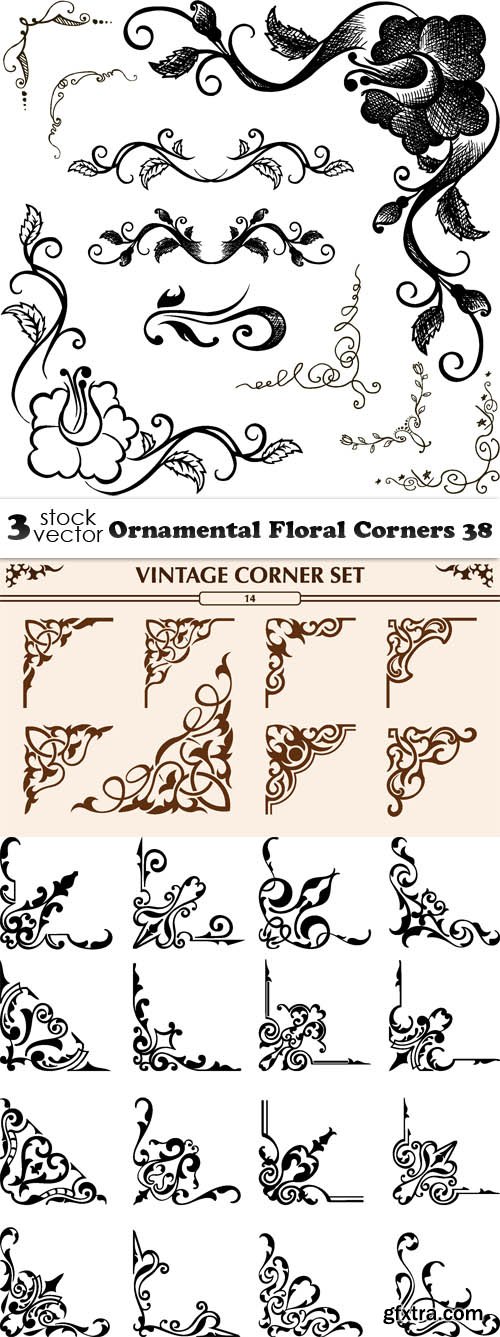 Vectors - Ornamental Floral Corners 38