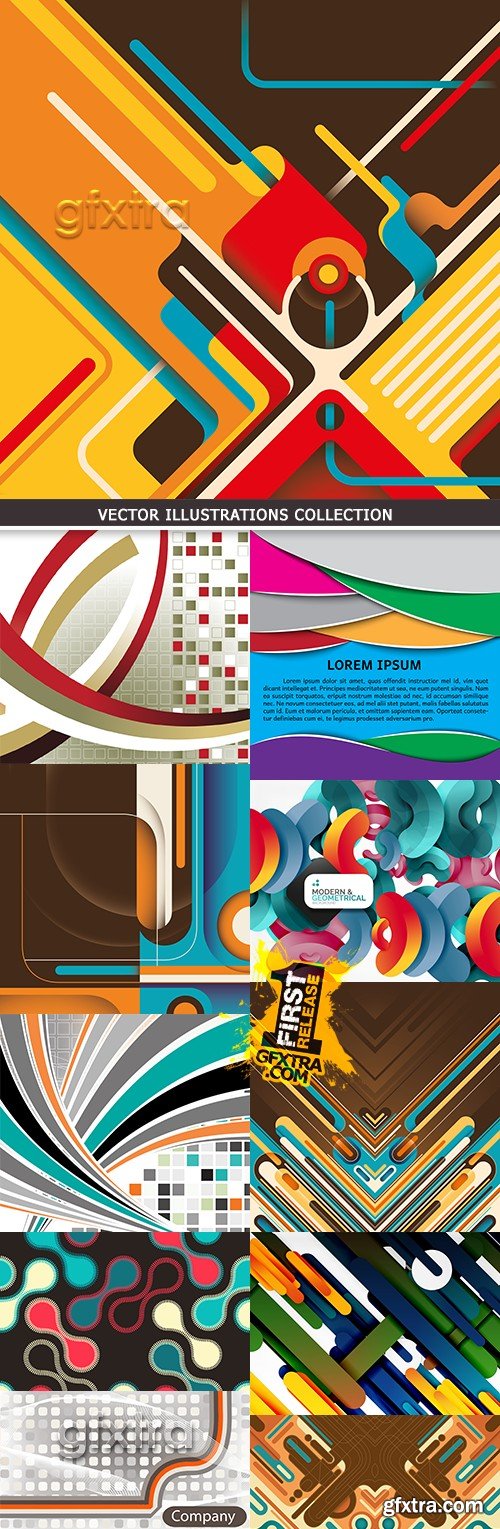 Creative abstract lines color modern backgrounds collection