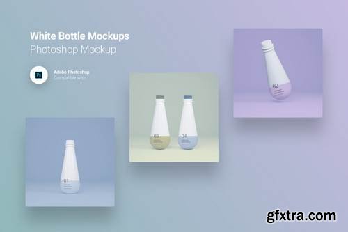 White Plastic Bottle Photoshop Mockup Pack