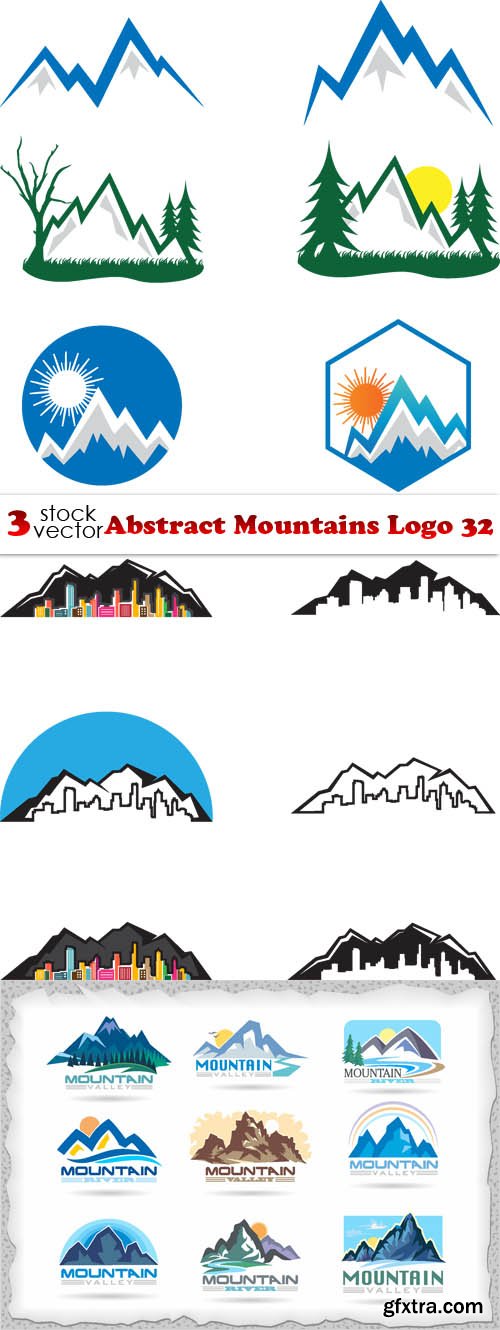 Vectors - Abstract Mountains Logo 32