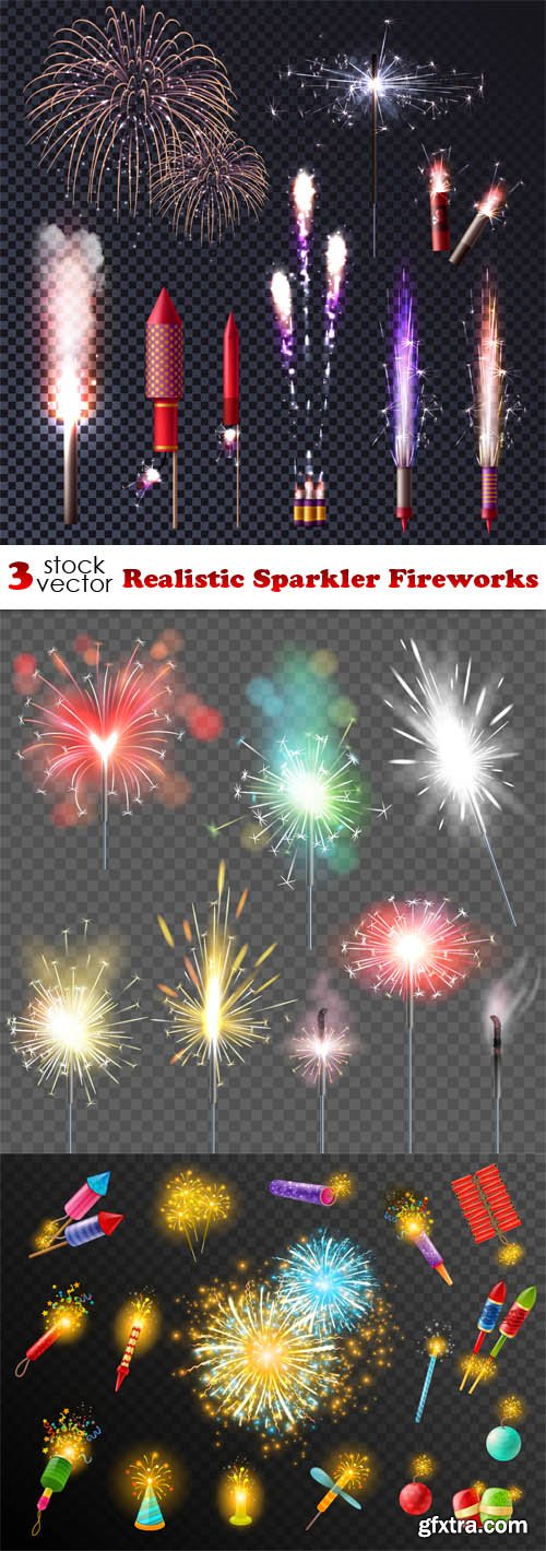 Vectors - Realistic Sparkler Fireworks