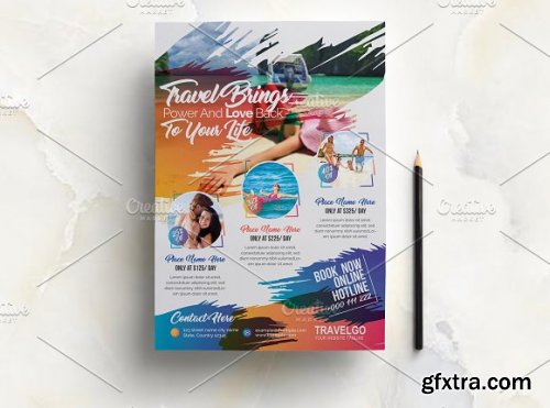 CreativeMarket - Travel Agency Flyer 3379378