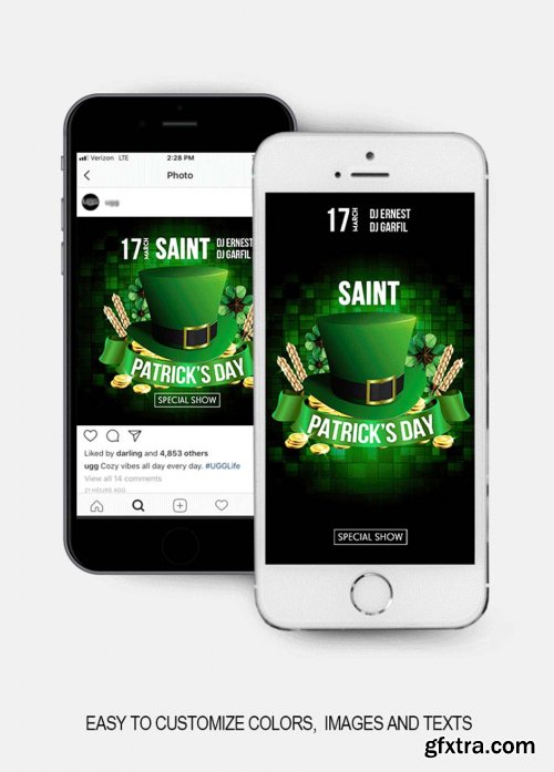 St. Patrick’s Day V7 2019 Animated Instagram Stories + Instagram Post + Facebook Cover
