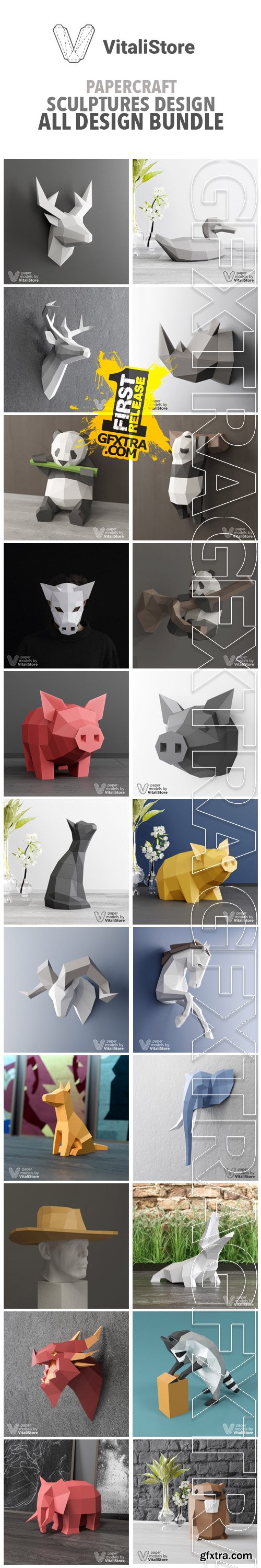 VitaliStore - All Design Bundle $300 - Papercraft Sculptures Design