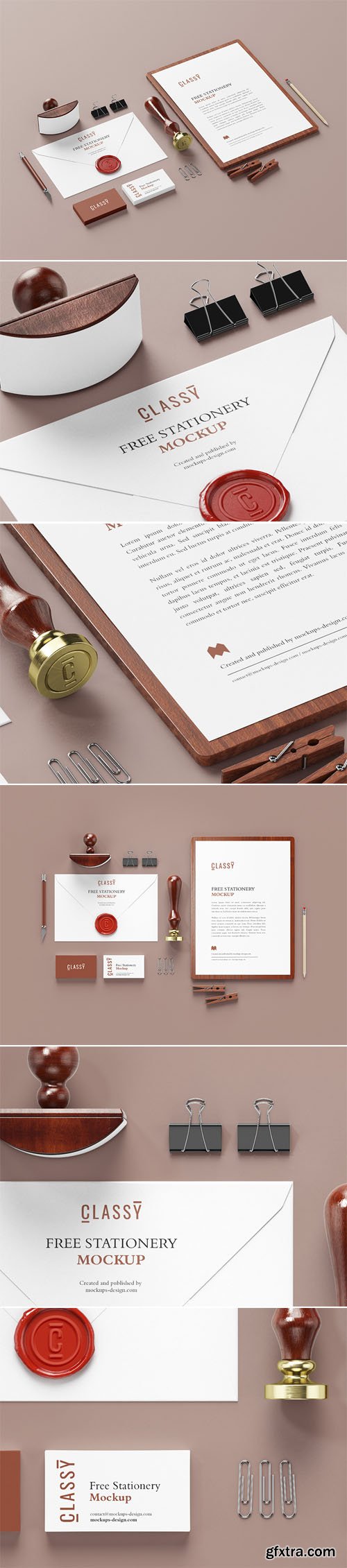 Wooden Stationery PSD Mockup Template