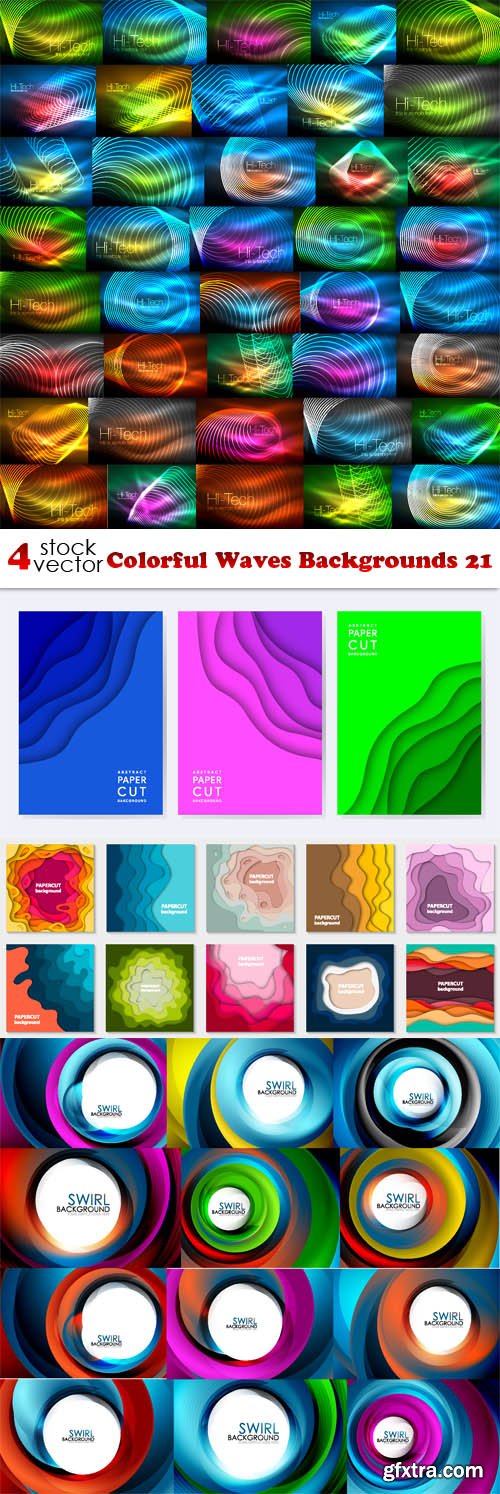 Vectors - Colorful Waves Backgrounds 21