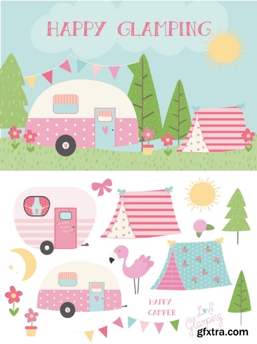 Glamping clipart