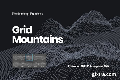 Grid Mountains Photoshop Brushes