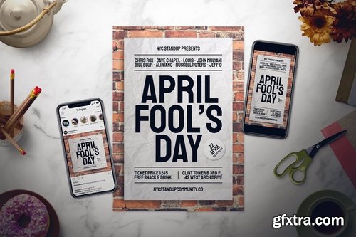 April Fool\'s Day Flyer Set