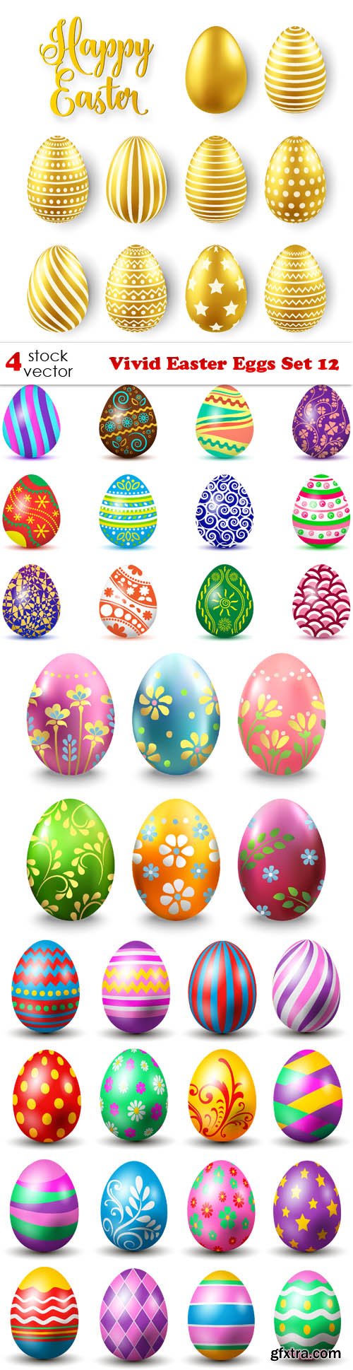 Vectors - Vivid Easter Eggs Set 12