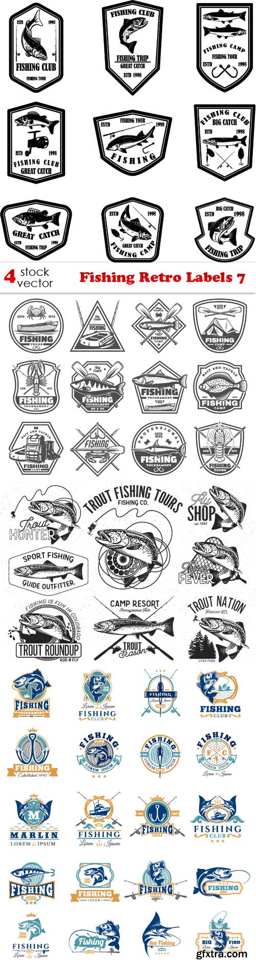 Vectors - Fishing Retro Labels 7