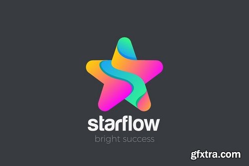 Logo Star fluid shape abstract design