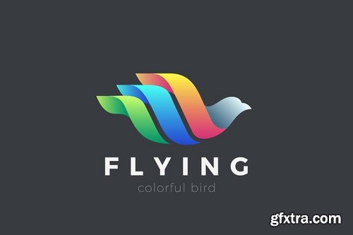 Flying Bird Logo Colorful Abstract design