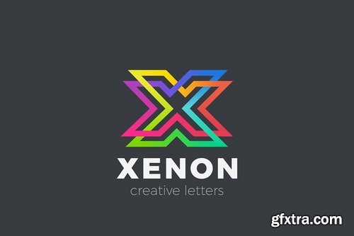 Letter X Logo design Linear Infinite