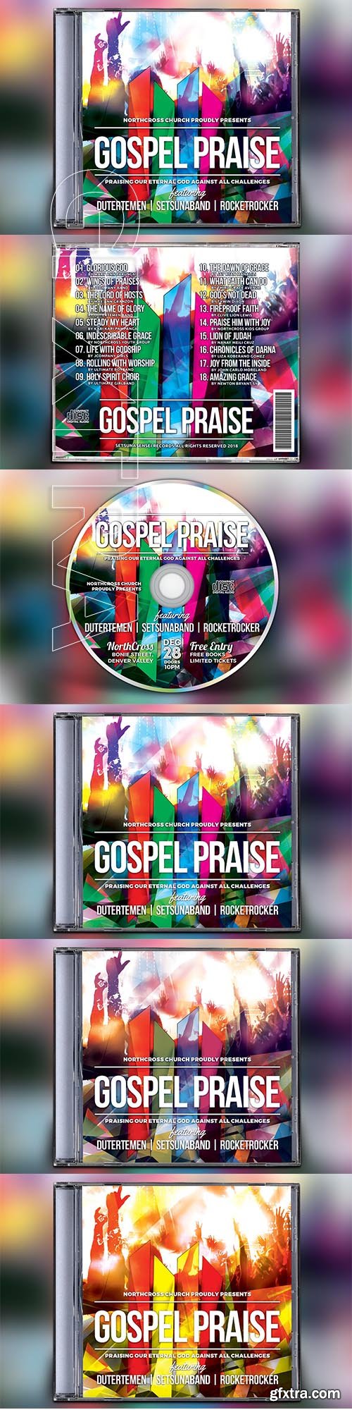 CreativeMarket - Gospel Praise CD Album Artwork 3204548