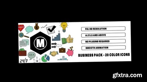 MotionArray Business Pack - 20 Color Icons 194340