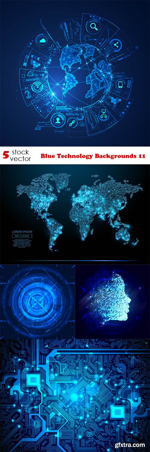 Vectors - Blue Technology Backgrounds 11