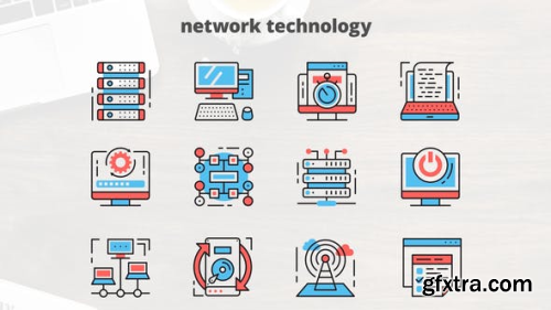 Videohive Network Technology – Thin Line Icons 23455677