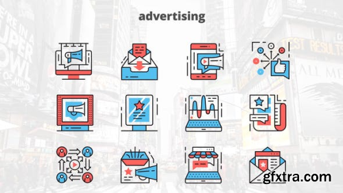 Videohive Advertising – Thin Line Icons 23454889