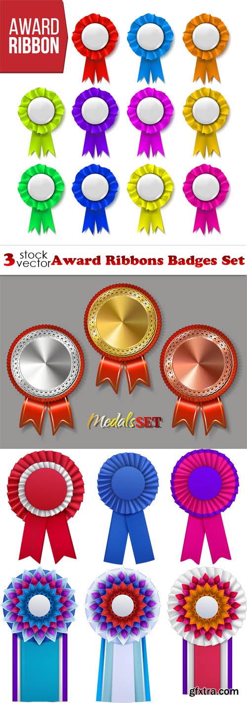 Vectors - Award Ribbons Badges Set