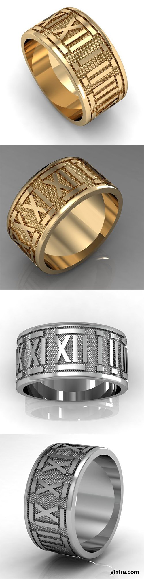 Cgtrader - ring with roman numerals 3D print model