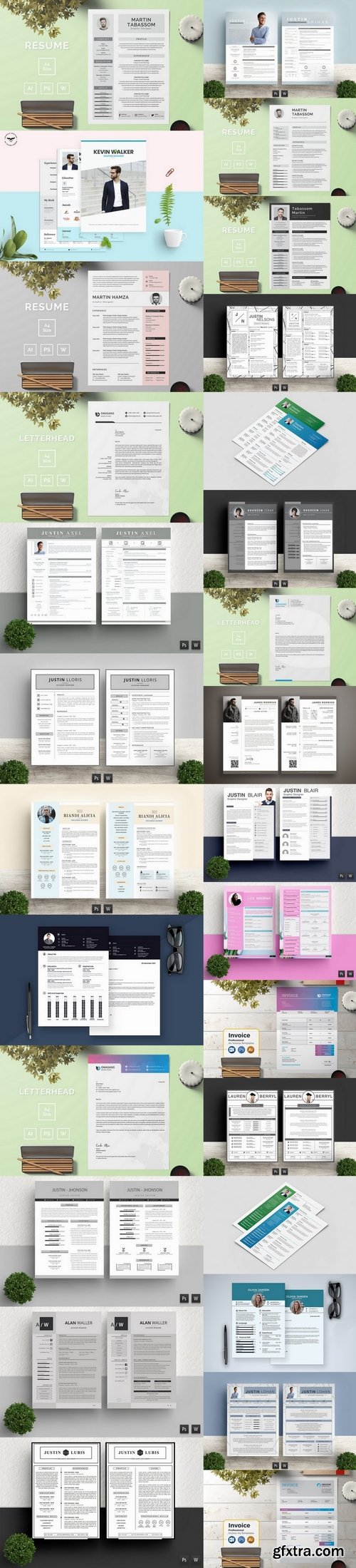 Professional Resume Cover Letter and Invioce Templates Pack