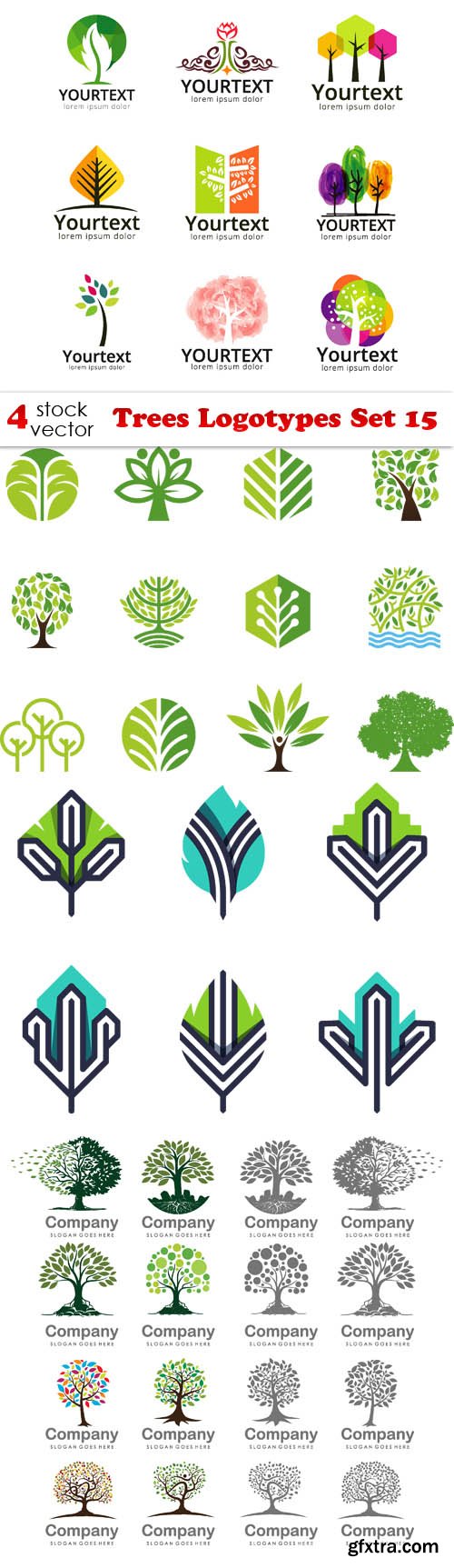 Vectors - Trees Logotypes Set 15