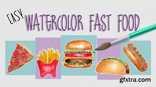 Easy Watercolor Fast Food