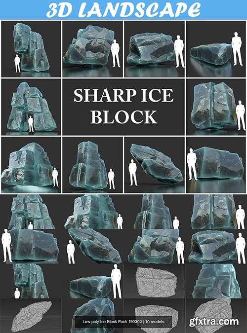 Cgtrader - Low poly Ice Block Pack 190302 3D Model Collection