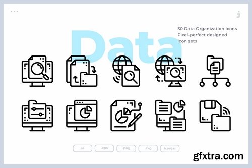 30 Data Organization icons