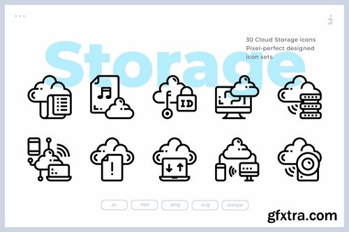 30 Cloud Storage Icons