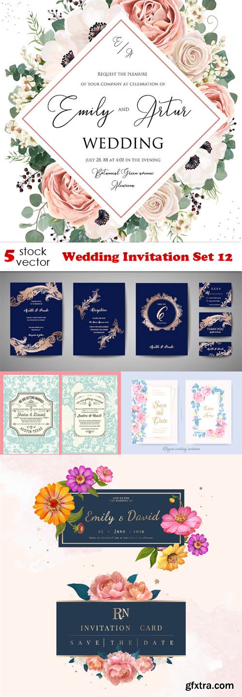 Vectors - Wedding Invitation Set 12