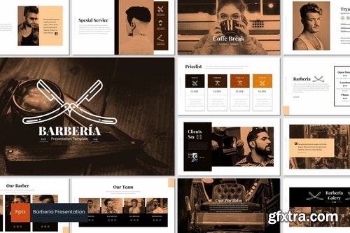 Barberia - Powerpoint Keynote and Google Slides Templates