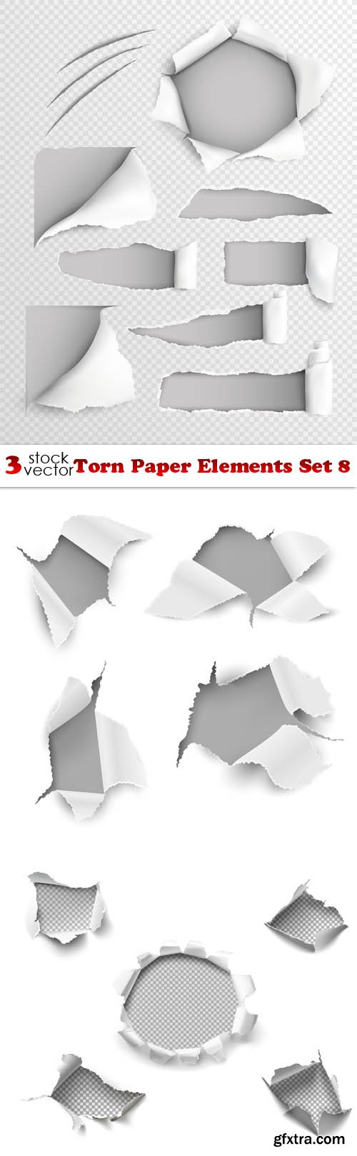 Vectors - Torn Paper Elements Set 8