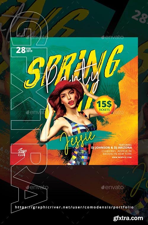 GraphicRiver - Spring Dj Party Flyer 23452078