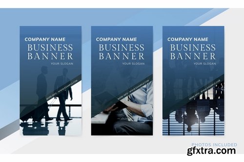 Company name business banner set vector
